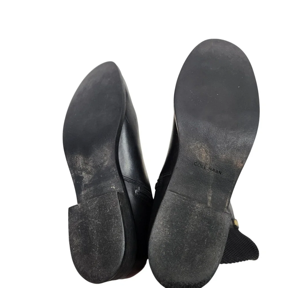 COLE‎ HAAN Boots Womens 8B Clove Riding Knee High Leather Gold Buckle Classic